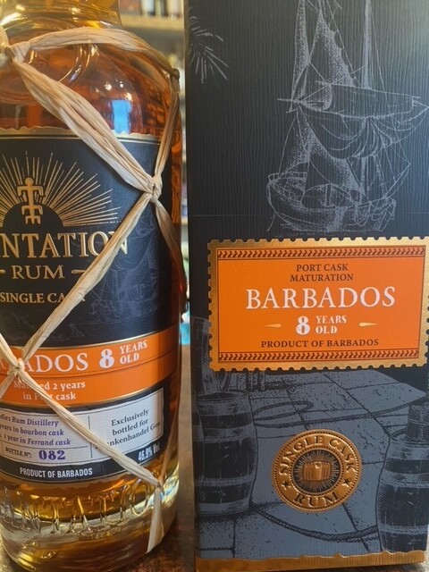 Plantation Rum Single Cask Barbados 8 Years Port Cask Maturation 46.9% Bottled For Drankenhandel Gos 70Cl.