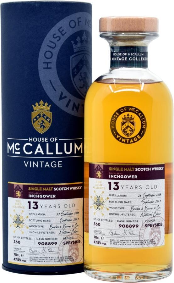 Inchgower 13 Years House Of McCallum Vintages 47.5% 70Cl