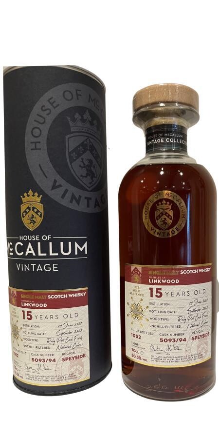 Linkwood 15 Years House Of McCallum Vintages 50.5% 70Cl