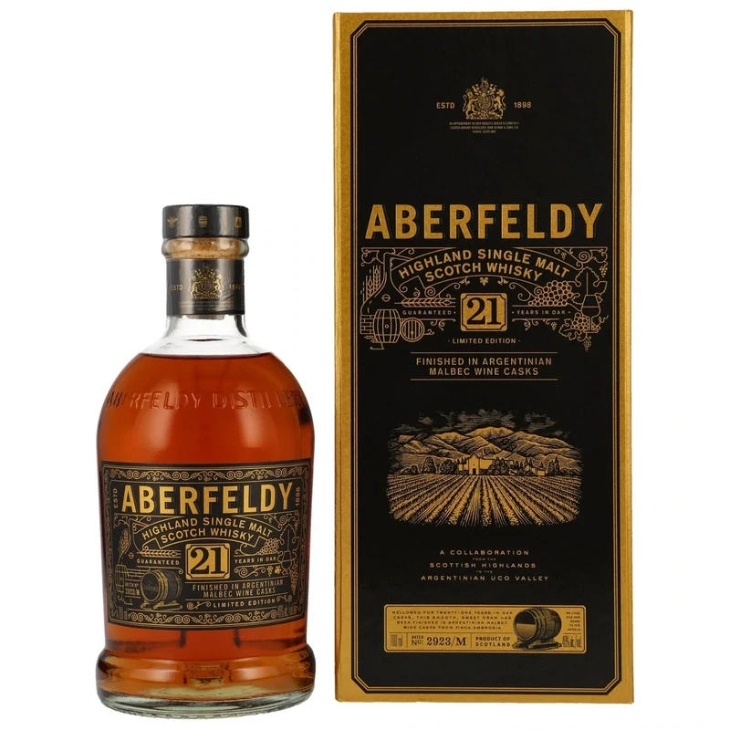 Aberfeldy 21 Years Finished in Argentinian Malbec Wine Casks 46% 70Cl