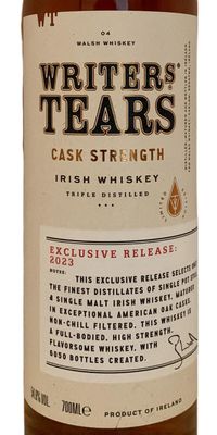 Writers Tears Cask Strenght 2023 54.8% 70Cl
