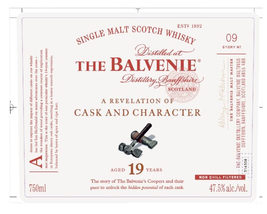 The Balvenie 19 Years A Revelation of Cask And Charakter 47.5% 70Cl
