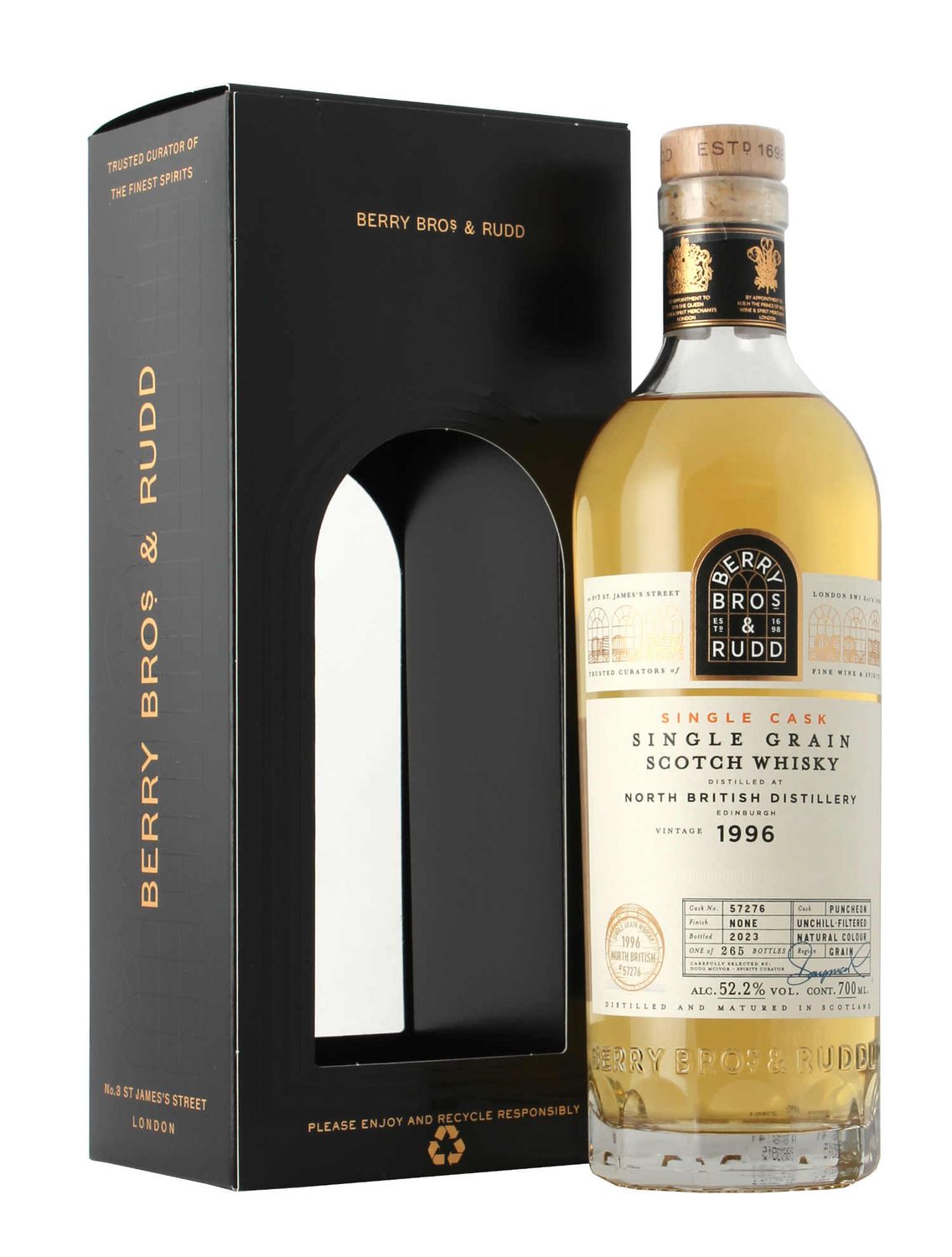North British Distillery 1996 Berry Bros & Rudd Single Cask 52.2% 70Cl
