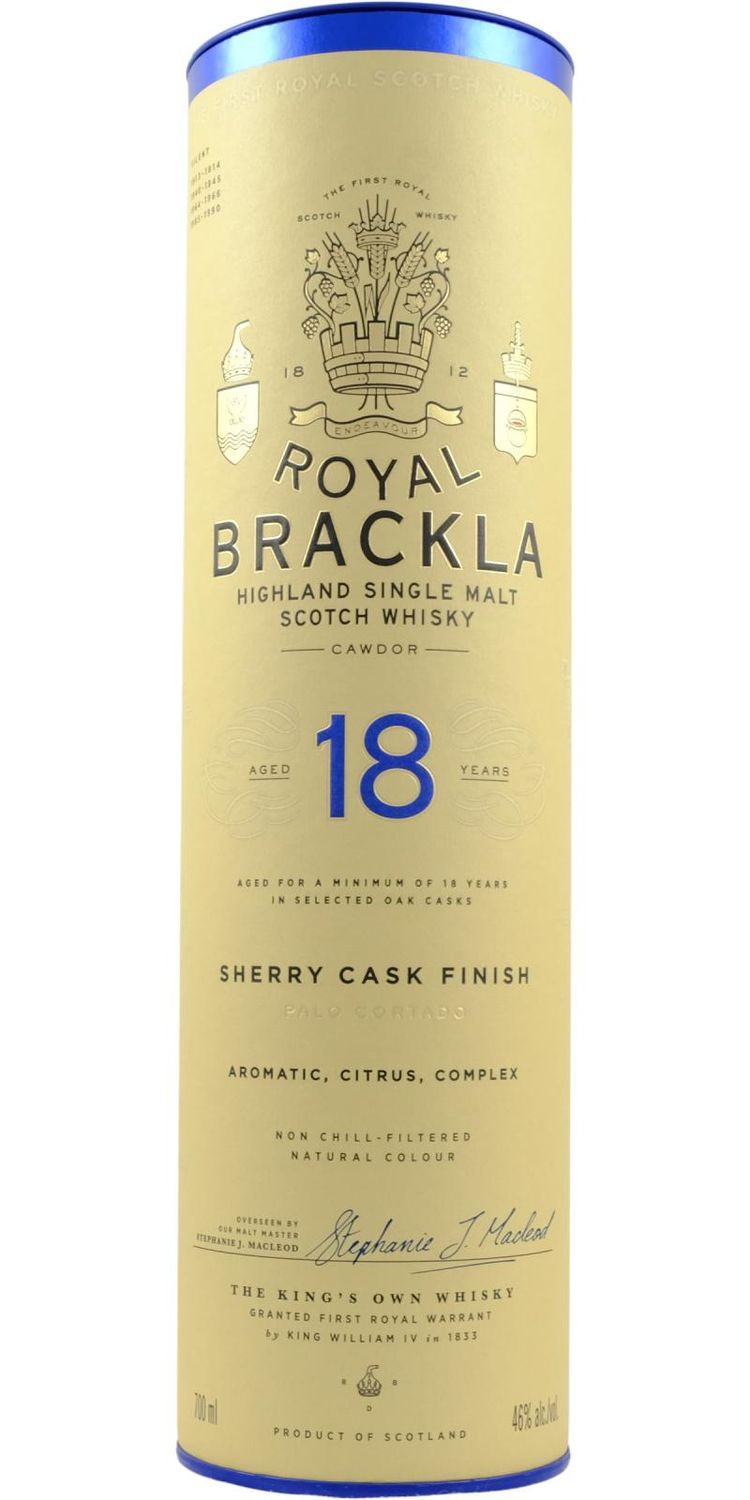 Royal Brackla Palo Cortado Sherry Cask Finish 46% 70Cl