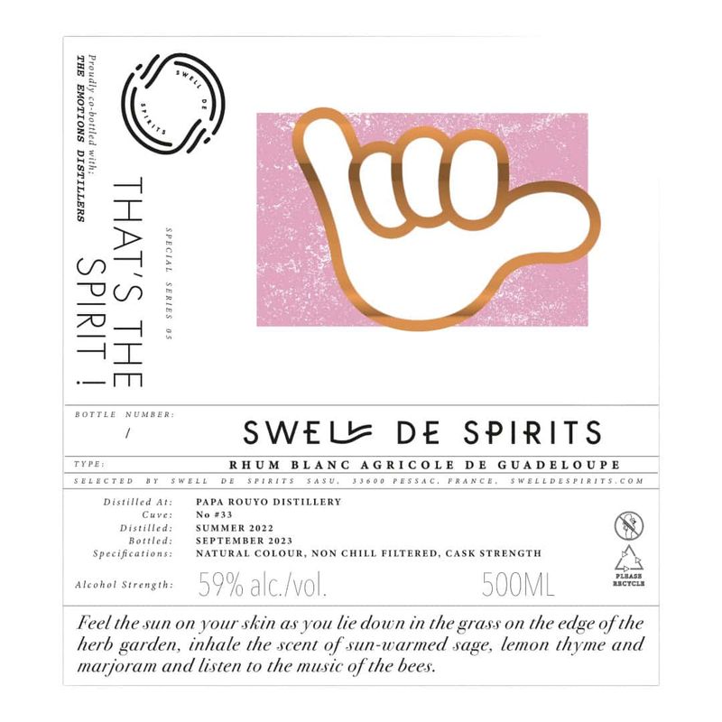 Swell De Spirits That's The Spirit Agricole de Guadelupe 59% 50Cl