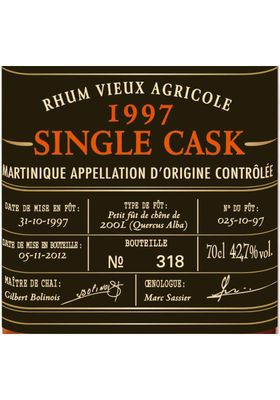 Siant James Single Cask 1997 Rhume Vieux Agricole 42.7% 70Cl