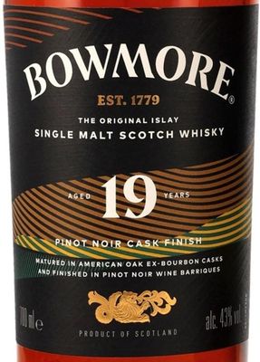 Bowmore 19 Years Pinot Noir Cask Finish 43% 70 Cl
