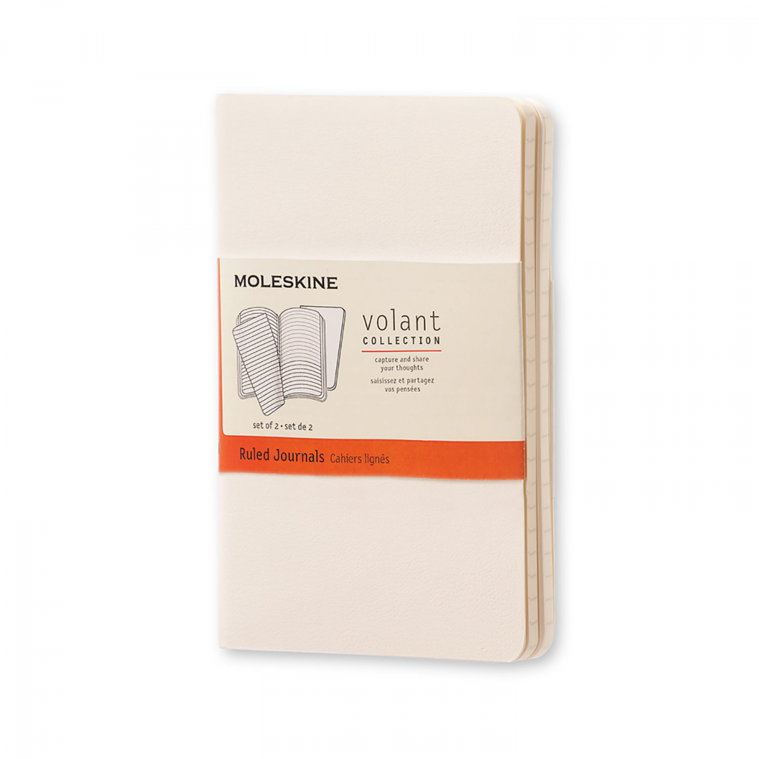 Moleskine notebook pocket volant wit gelijnd