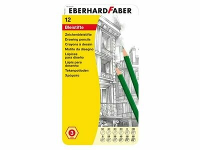 Eberhard Faber potloden 12 hardheden van 5H tot 6B