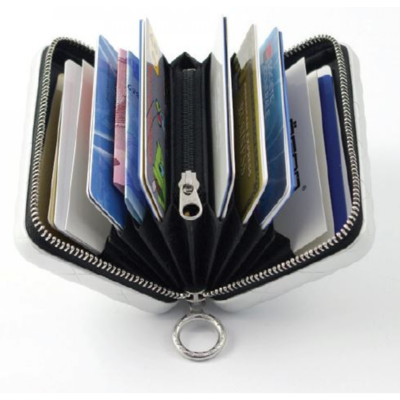 Ögon Creditcardhouders  QUILTED zipper BLACK