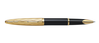 Waterman CARENE  Essential Black & Gold Chiselled Gt roller