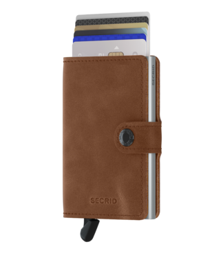 Secrid miniwallet vintage Cognac-silver