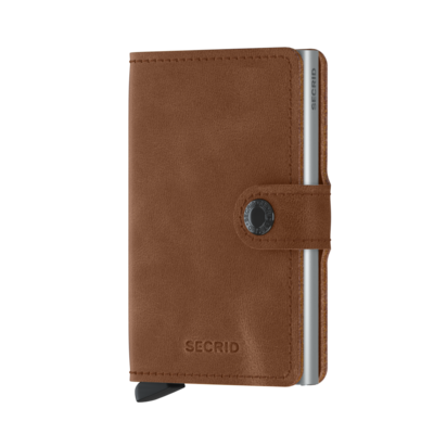 Secrid miniwallet vintage Cognac-silver