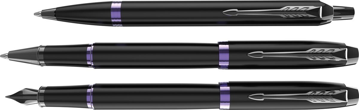 Parker IM BLACK VIBRANT rings violet roller