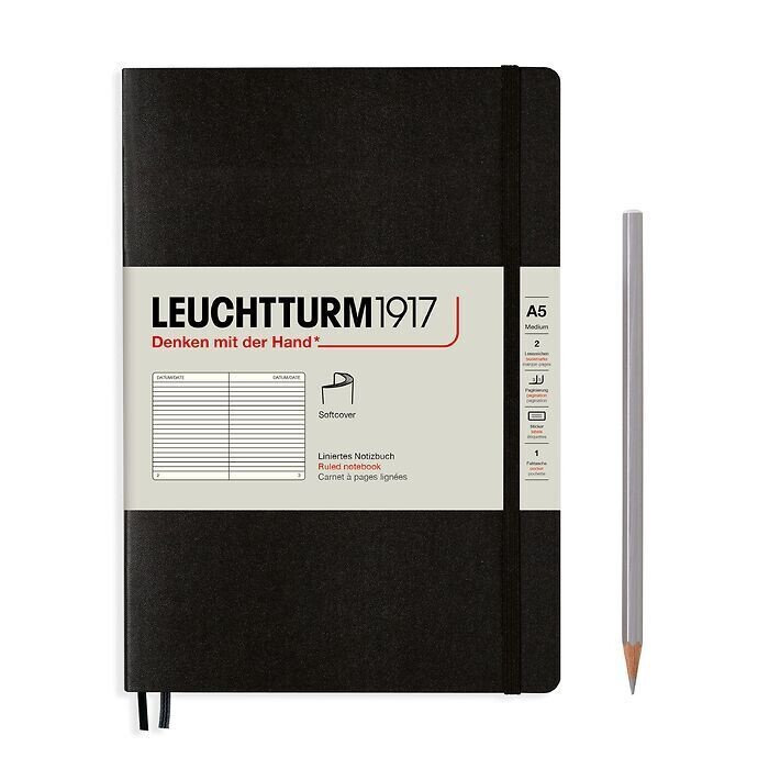 Leuchtturm1917 notebook A5 BLACK SOFTCOVER