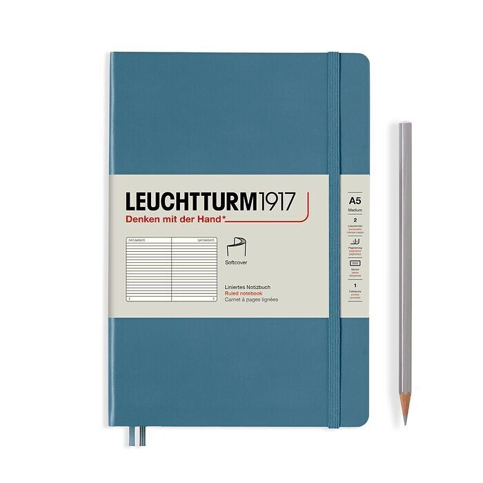 Leuchtturm1917 notebook A5 STONE BLUE SOFTCOVER