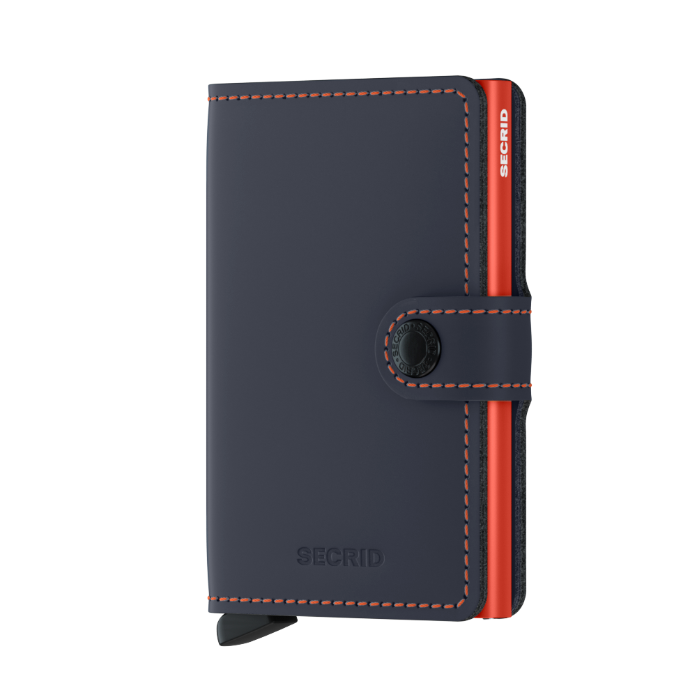 Secrid miniwallet MATTE Nightblue &amp; orange