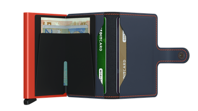 Secrid miniwallet MATTE Nightblue &amp; orange