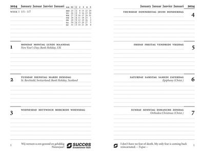 Succes Agenda VULLING SENIOR  - 7dagen op 2 blz - 2026