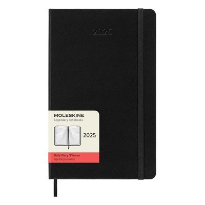 Moleskine agenda large 1dag/blad zwart 2025 hc