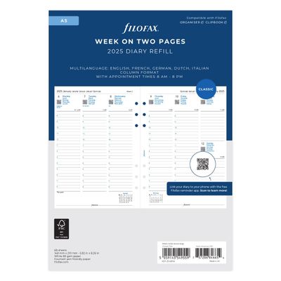 Filofax Agendavulling A5 - 7 dagen  2025