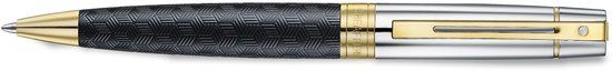 Sheaffer 300 balpen engraved matt black shyni chrome cap