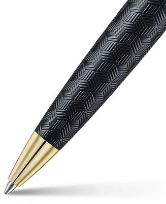 Sheaffer 300 balpen engraved matt black shyni chrome cap