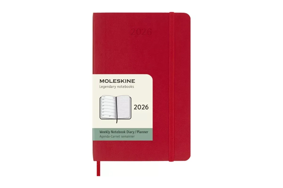 Moleskine  agenda pocket  weekly noteboook rood 2026