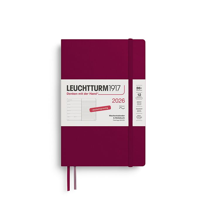 Leuchtturm1917 AGENDA 2026 weekly planner PORT RED  SC