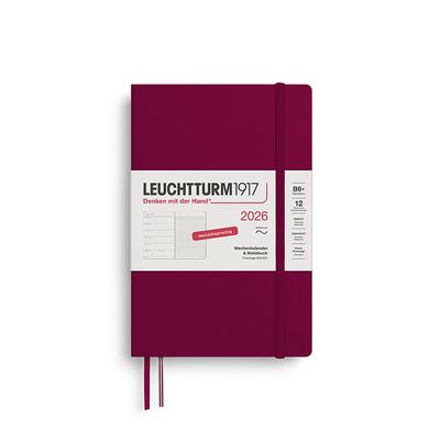 Leuchtturm1917 AGENDA 2026 weekly planner PORT RED  SC