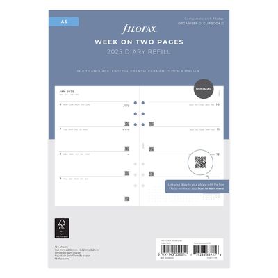 Filofax Agendavulling A5 - 7 dagen  2026 - horizontaal