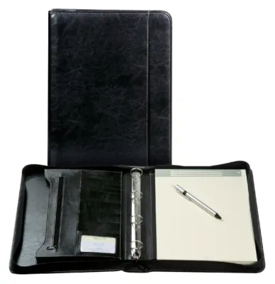 Brepols schrijfmap A4 Palermo zwart met ringen zwart