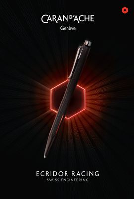 Caran d’Ache ECRIDOR RACING zwarte chrome balpen