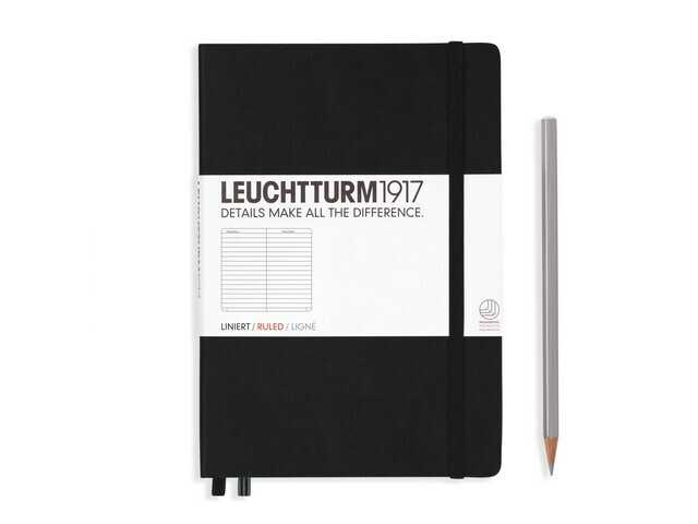 Leuchtturm1917 notebook  A5 black HC, Leuchtturm A5 zwart: gelijnd