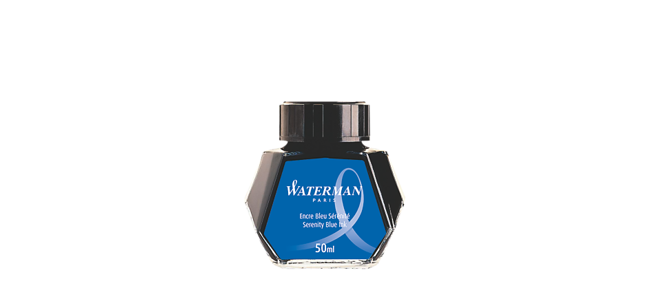 Waterman inktpot - 50 ml diverse kleuren, Waterman inkpot 50 ml: Florida blauw - uitwisbaar