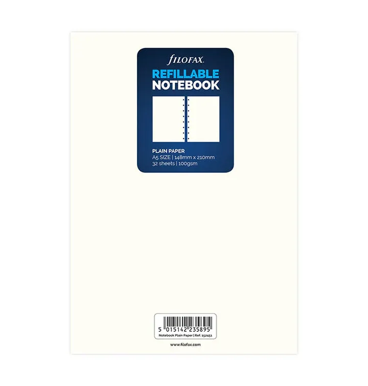 Filofax notebook A5 vervangbladen