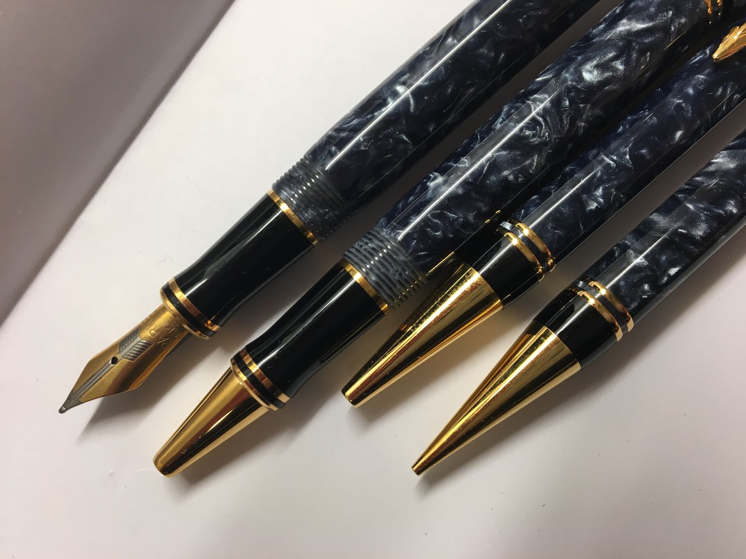 Parker DUOFOLD set marbled blue 4 stuks