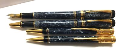 Parker DUOFOLD set marbled blue 4 stuks