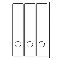 RUG-ETIKETTEN VOOR BREDE ORDNERS + GAT, 58 x 280 mm