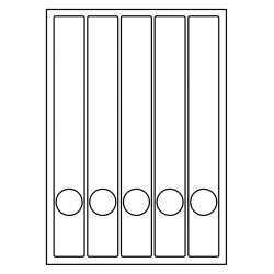 RUG-ETIKETTEN VOOR SMALLE ORDNERS + GAT, 37 x 280 mm