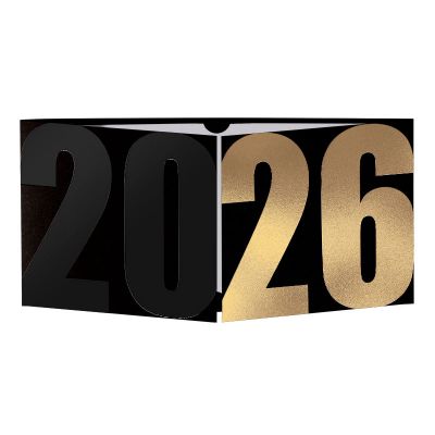 Exclusieve zwarte drieluik nieuwjaarskaart 2026