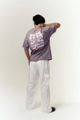 Extra heavy T-Shirt - &quot;consider the wildflowers - mauve&quot;