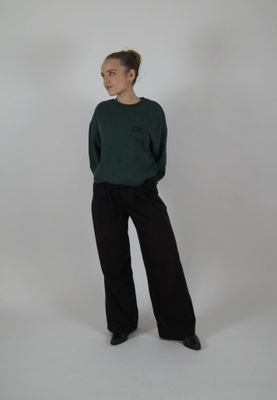 Heavy Oversized Crewneck - old money green