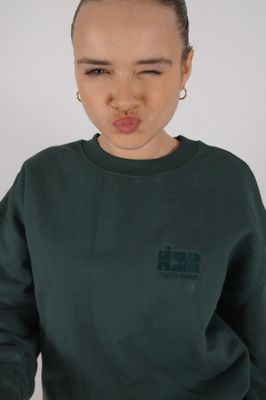 Heavy Oversized Crewneck - old money green