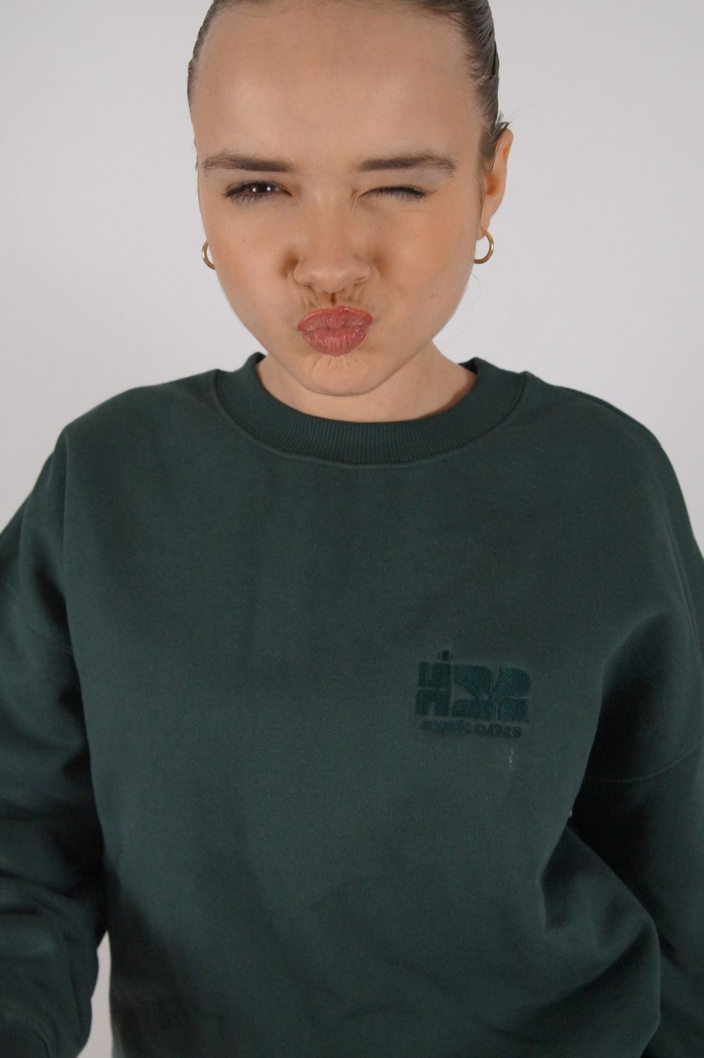 Heavy Oversized Crewneck - old money green