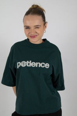 Oversized Boxy Short T-Shirt - old money green, patience