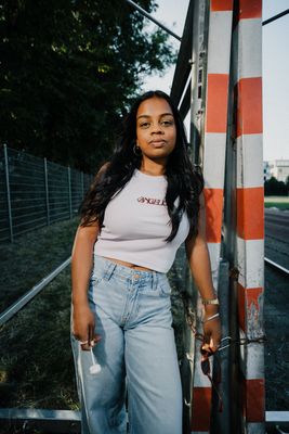 Tank Top - &quot;angelic bestickt&quot; vintage rose