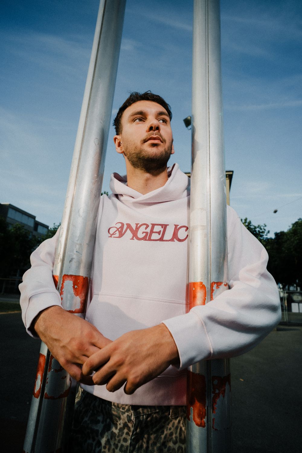 Cropped Hoodie - &quot;Angelic&quot; - vintage rose