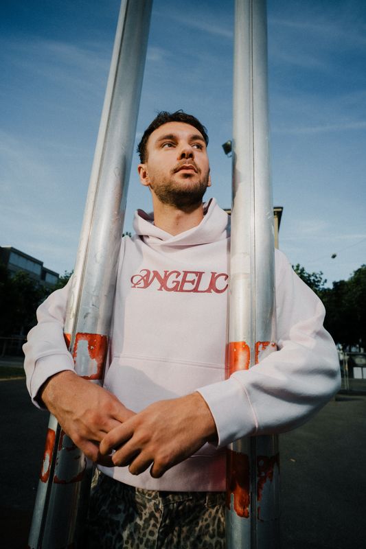 Cropped Hoodie - &quot;Angelic&quot; - vintage rose