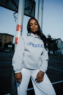 Vintage Wash Hoodie - &quot;Angelic&quot; - vintage wash blue